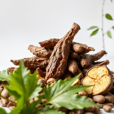 A vibrant display of Black Maca root in a natural setting