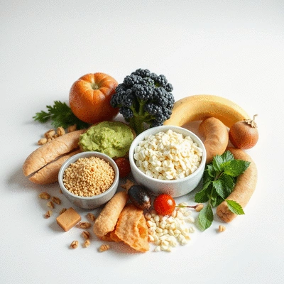 Image of healthy foods including prebiotics and probiotics