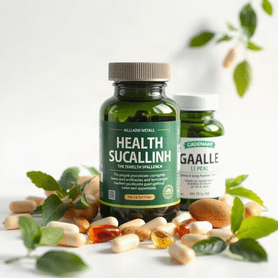 Health supplements showcased in a natural setting