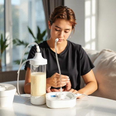 Lifestyle image of someone using colonic irrigation kit