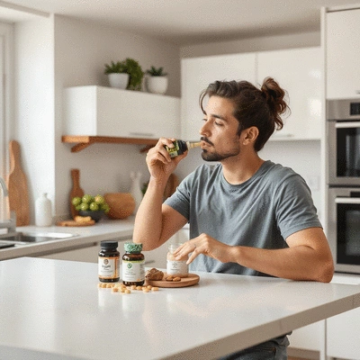 User taking vegan supplements