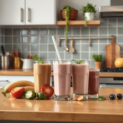 Healthy lifestyle with nutrition shakes