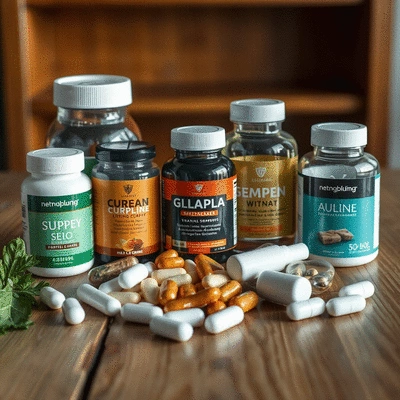 Quality supplements on a wooden table