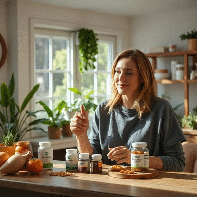 Healthy lifestyle with organic supplements