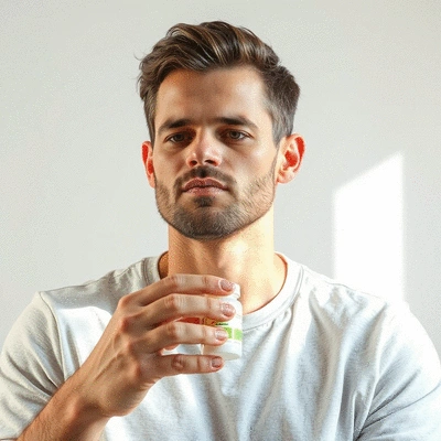 User taking energy supplements