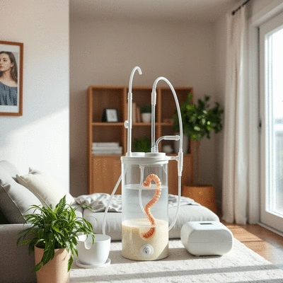 Lifestyle image showcasing colonic irrigation kit usage