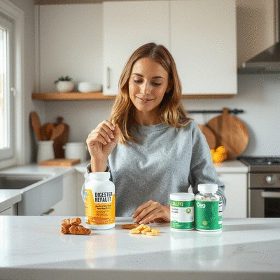 Image showcasing lifestyle with digestive health supplements