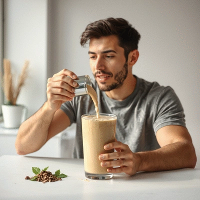 Lifestyle image of protein powder usage