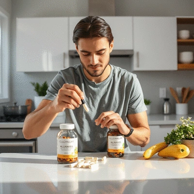 User using alkalising supplements