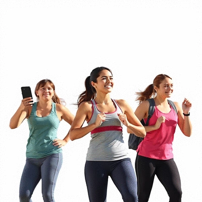 Women engaging in healthy lifestyle