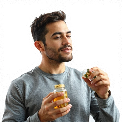 User using energy supplements