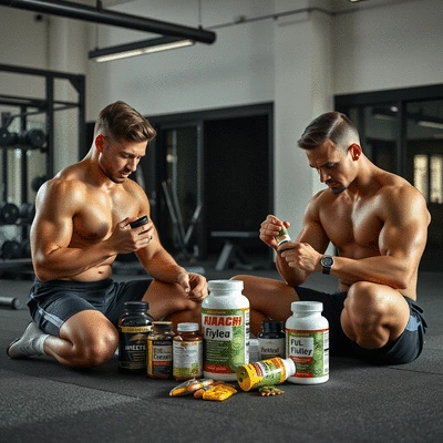 Lifestyle image of athletes using supplements