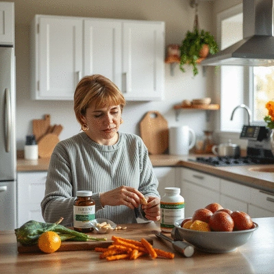 User using heart health supplements