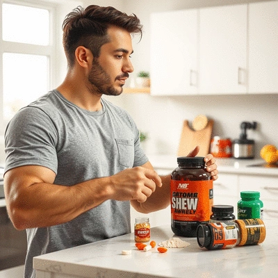 User using sports supplements