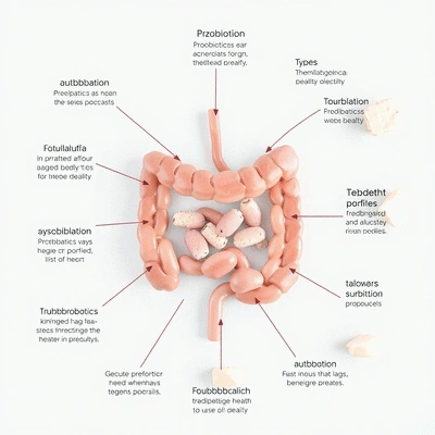 Probiotics and gut health illustration