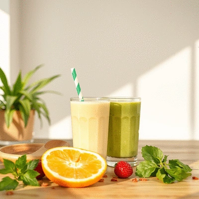 Healthy lifestyle with protein shakes