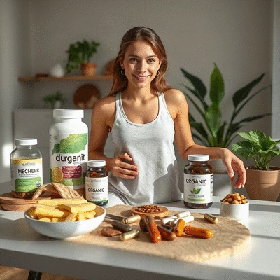 Healthy lifestyle with organic supplements