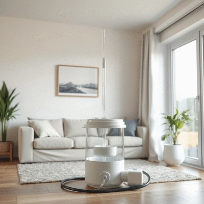 Home colonic irrigation kit in a serene home environment