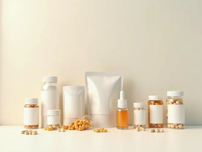Assortment of high-quality specialist supplements in a clean, modern setting